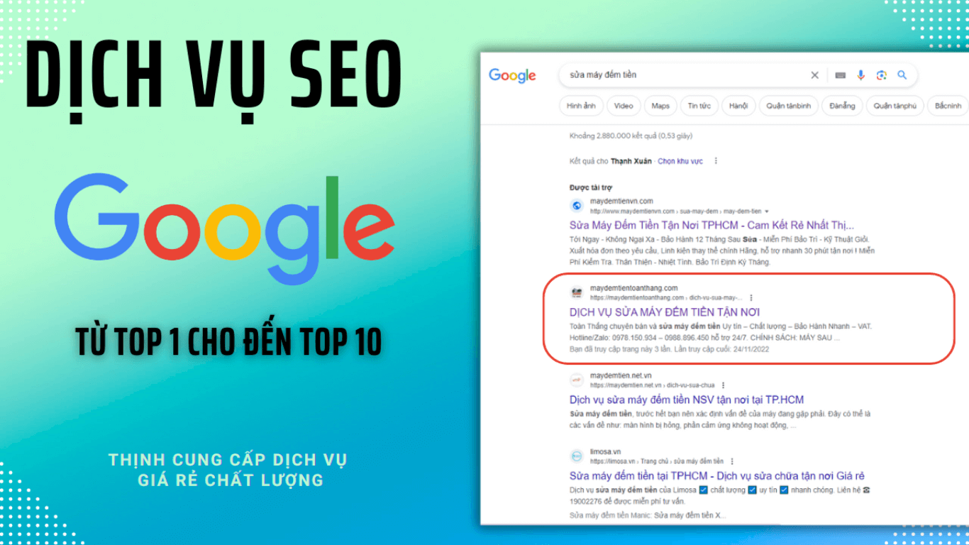 Dịch Vụ Seo Từ Khóa Lên Top 10 Google Dich vu SEO So 1 1