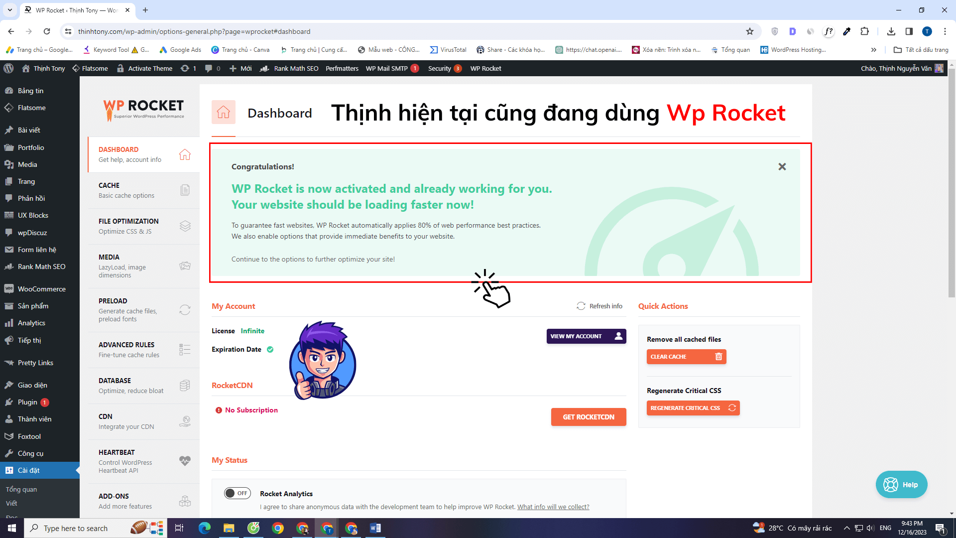 Combo Siêu Ưu Đãi: Theme Flatsome + WP Rocket Chỉ Với 349K! Plugin Wp Rocket | Tăng Tốc Website x100