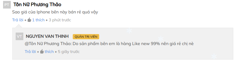 Tra loi truc tiep tu quan tri vien