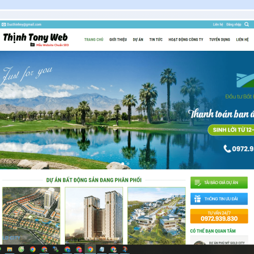 Mẫu Website Bất Động Sản Đất Mới Mau Website Bat Dong San Dat Moi
