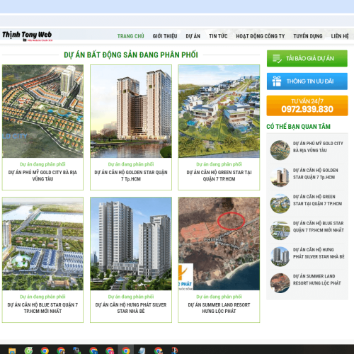 Mẫu Website Bất Động Sản Đất Mới Mau Website Bat Dong San Dat Moi1