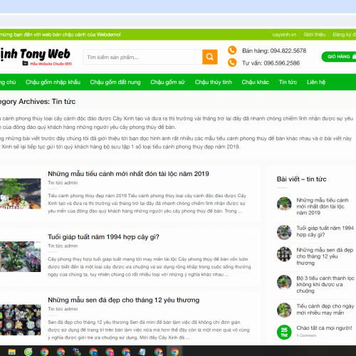 Mẫu Website Chuyên Bán Chậu Cảnh Mau Website Chuyen Ban Chau Canh5