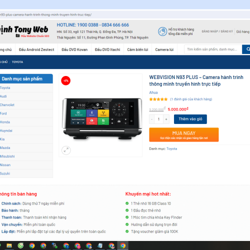 Mẫu Website Shop Android Box Camera Ô tô Mau Website Shop Android Box Camera O to3