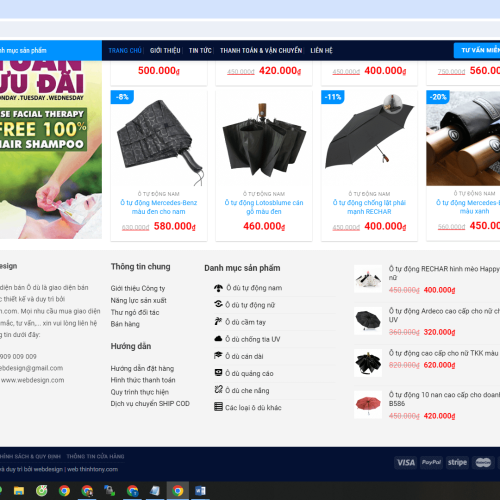 Mẫu Website Shop Áo Mưa Mau Website Shop Ao Mua2