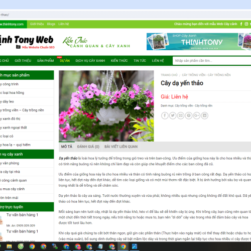Mẫu Website Shop Cây Cảnh Mau Website Shop Cay Canh4