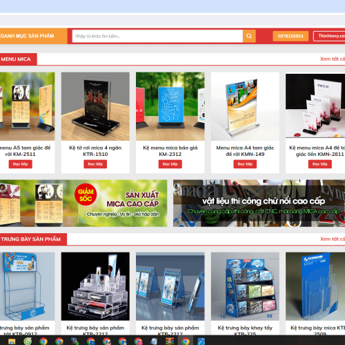 Mẫu Website Shop MICA Mau Website Shop MICA1