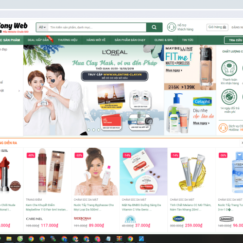 Mau Website Shop My Pham Hasaki