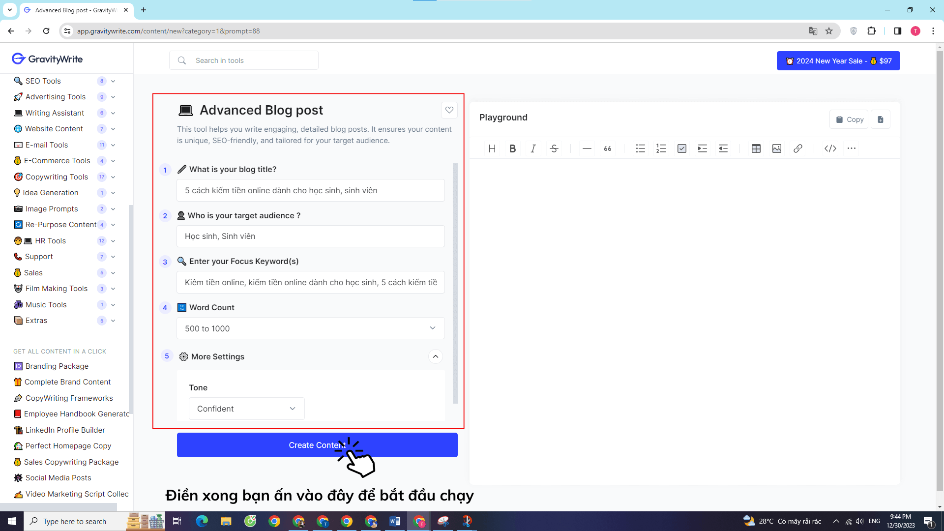 Vì Sao Website Bị Từ Chối Bật Kiếm Tiền Bởi Google AdSense? Cách Khắc Phục cong cu AI Content Gravitywrite 5