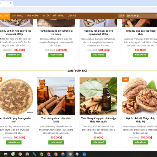 Mau Website Shop Hat Dieu1