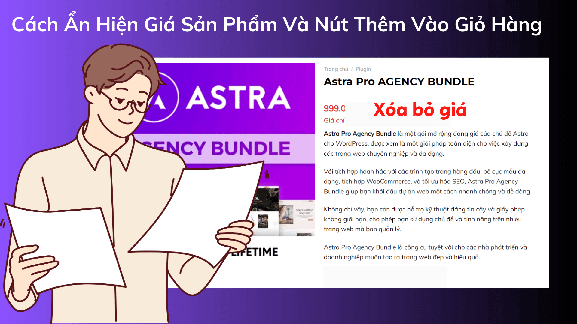 an hien gia san pham va nut them vao gio hang woocommere