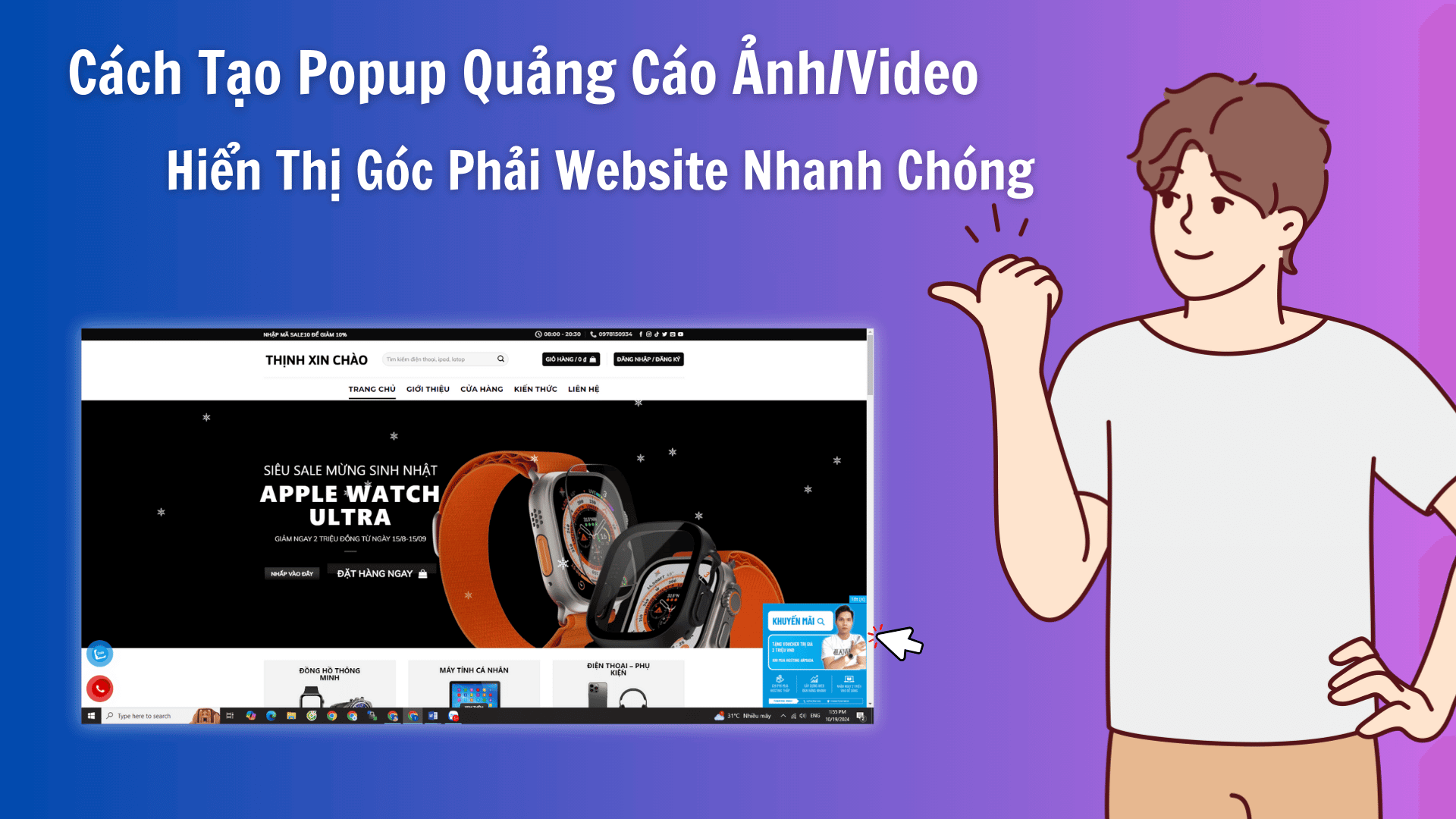 Cách Tạo Popup Quảng Cáo Ảnh/Video Hiển Thị Góc Phải Website Nhanh Chóng