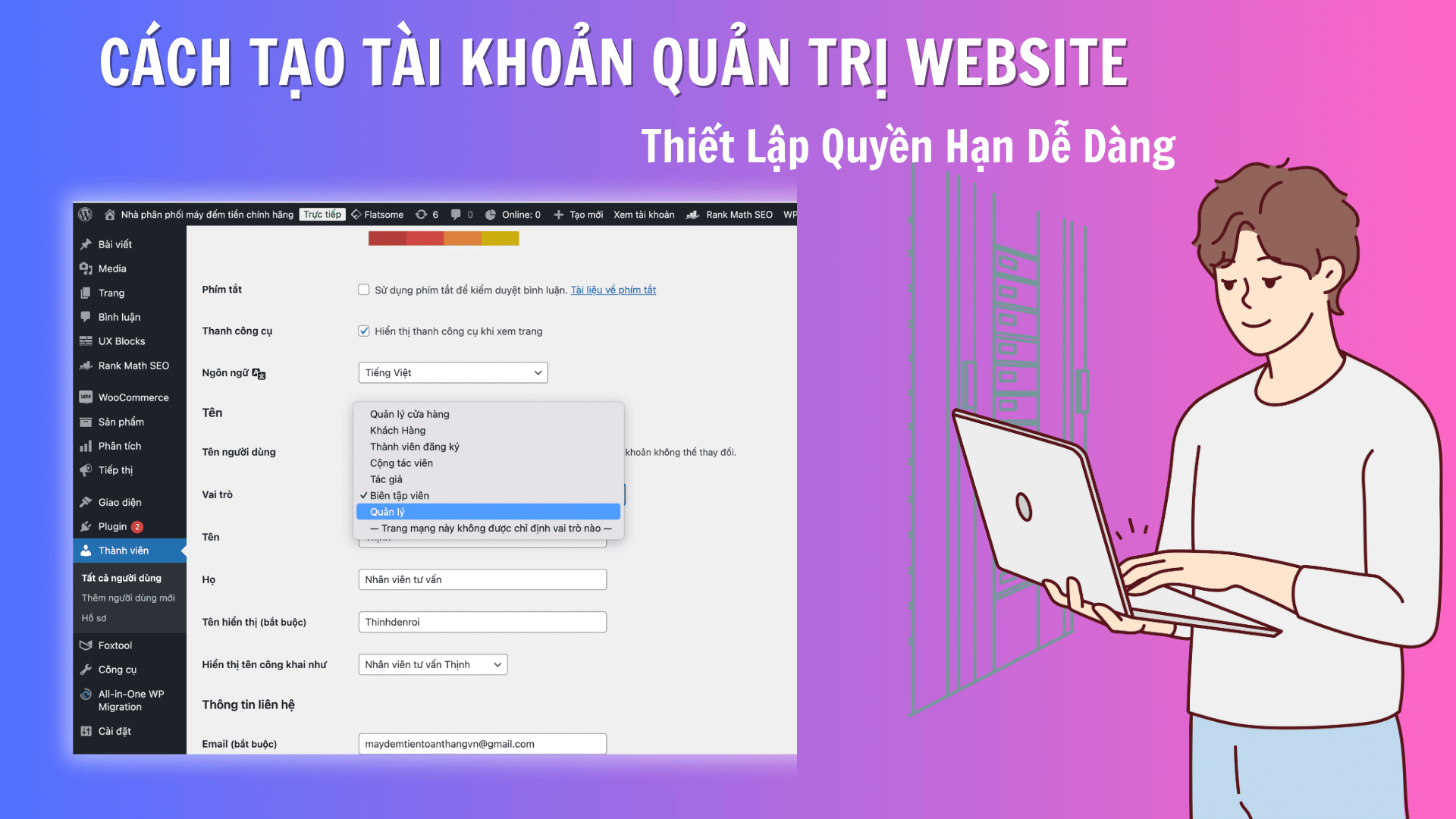 Cách Tạo Tài Khoản Quản Trị Website Và Thiết Lập Quyền Hạn Dễ Dàng Cach Tao Tai Khoan Quan Tri Website1