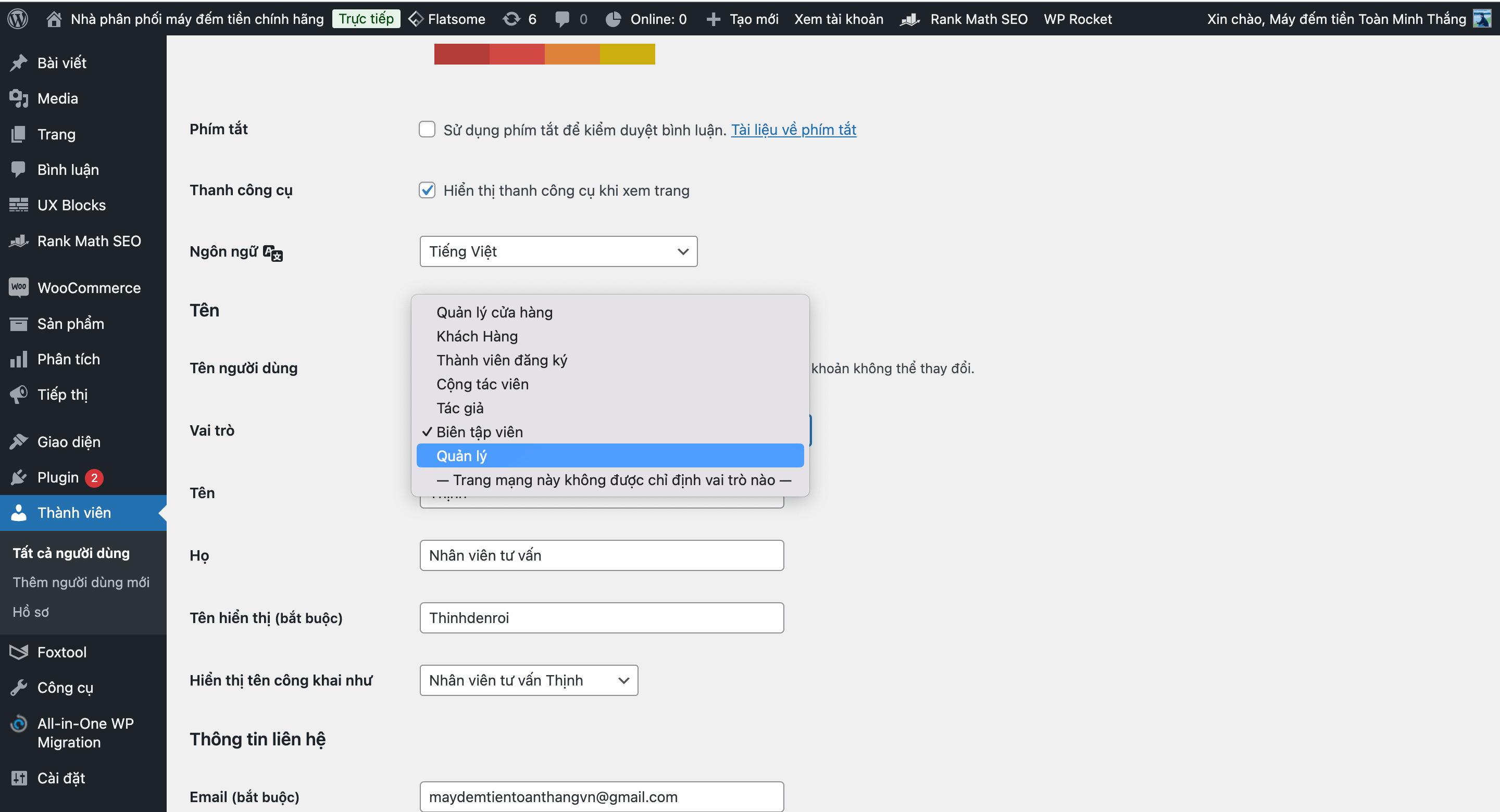 Cach phan quyen trong WordPress