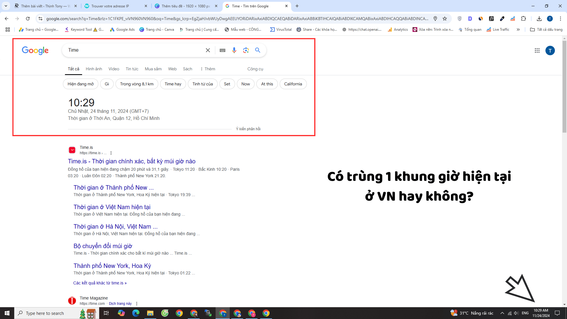 Check Proxy co dung gio hien tai