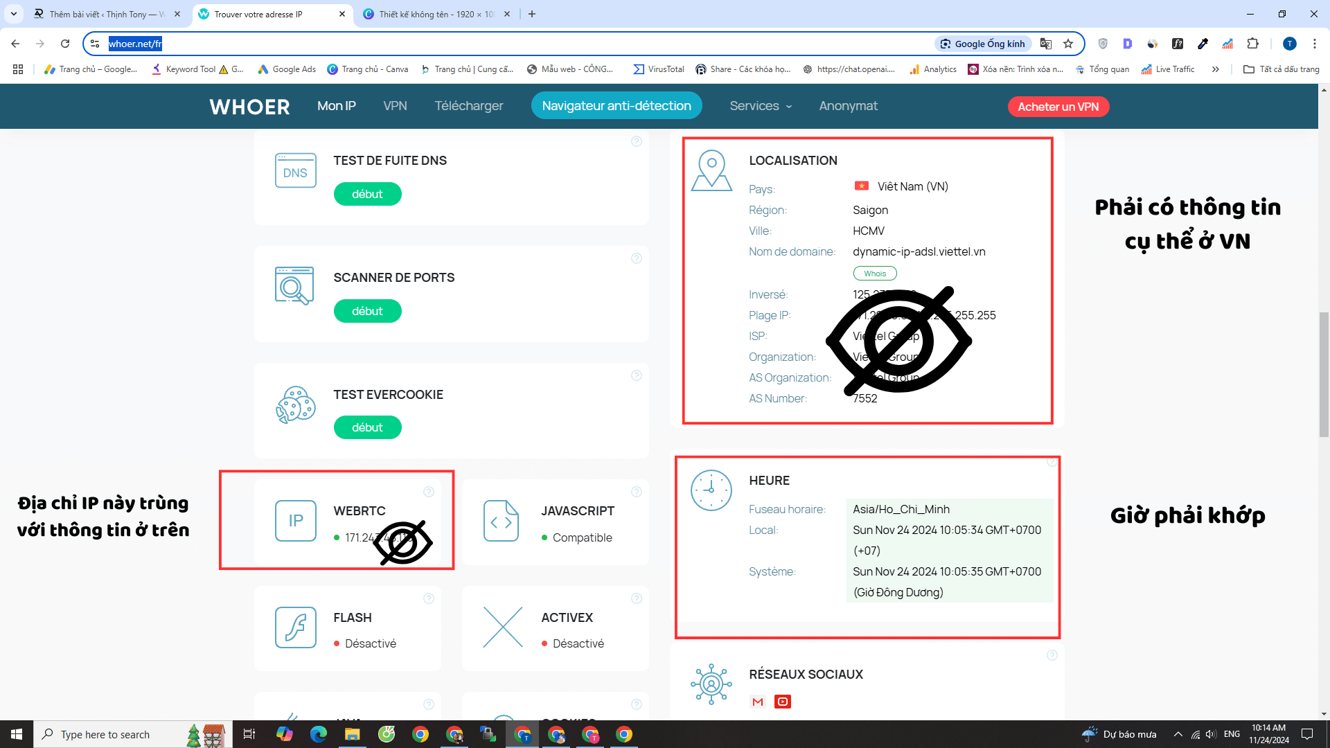 Check Proxy tai trang Web Whoer.net 2