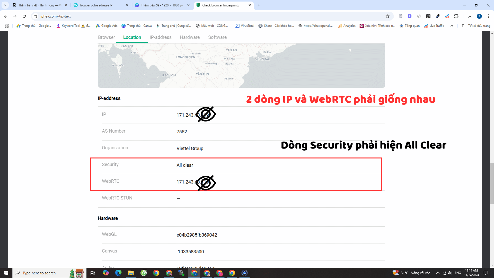 Check Proxy tai trang Web iphey 2