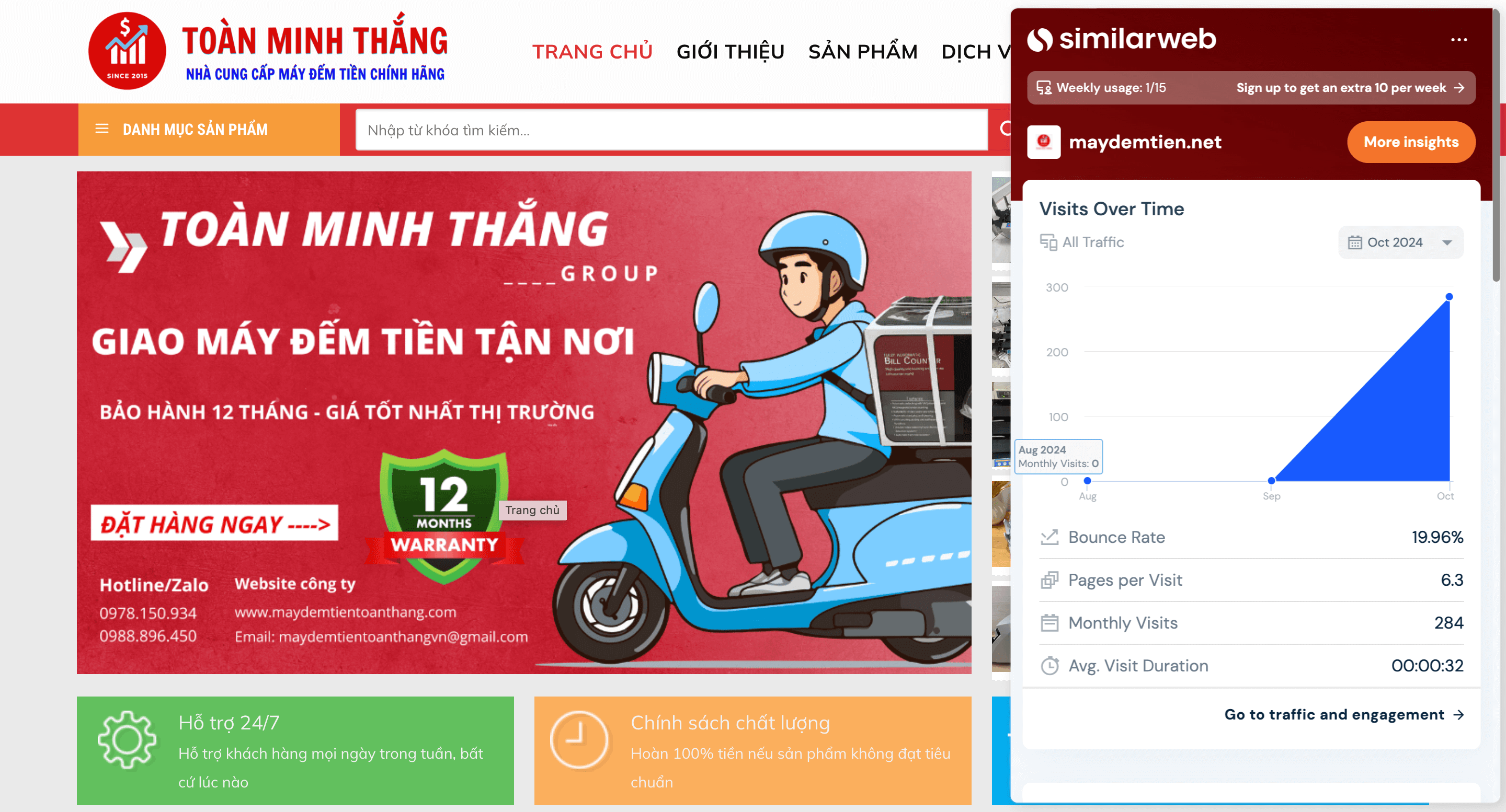 Website co luu luong truy cap thap