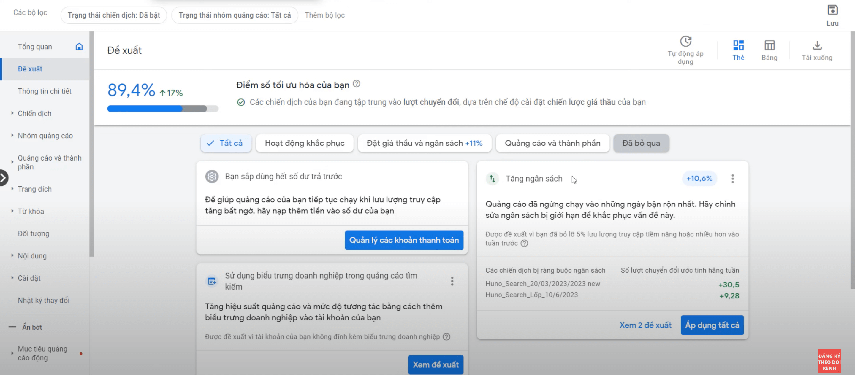 Trạng Thái Đang Học Chiến Lược Giá Thầu Của Quảng Cáo Google Ads là gì? Khac Phuc Trang Thai Bi Gioi Han Theo Ngan Sach Trong Chien Dich Quang Cao Google Ads2