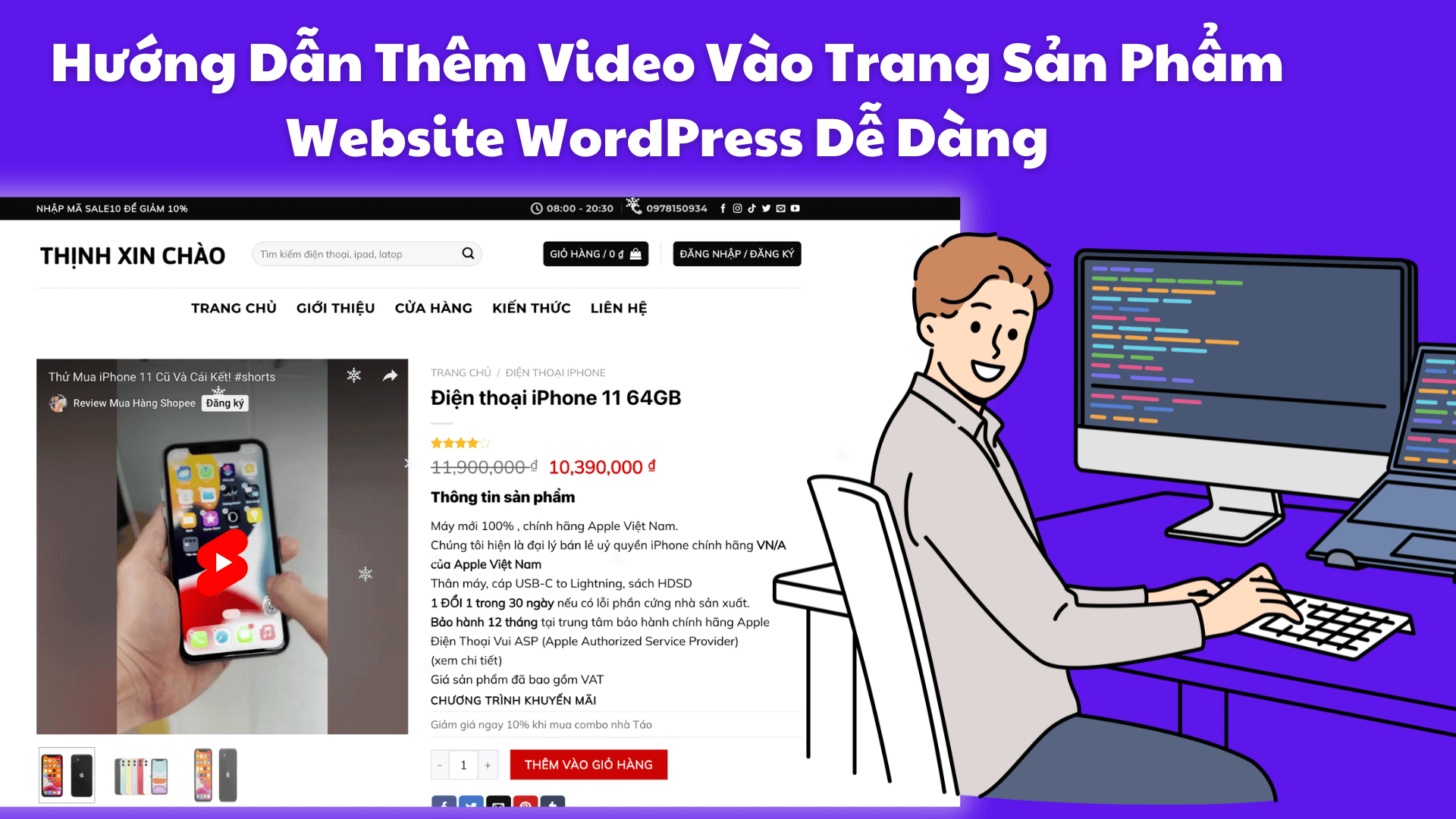 Them Video Vao Trang San Pham Website WordPress De Dang
