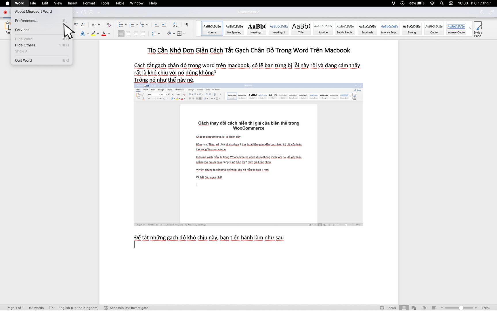 Típ Cần Nhớ Đơn Giản Cách Tắt Gạch Chân Đỏ Trong Word Trên Macbook 2