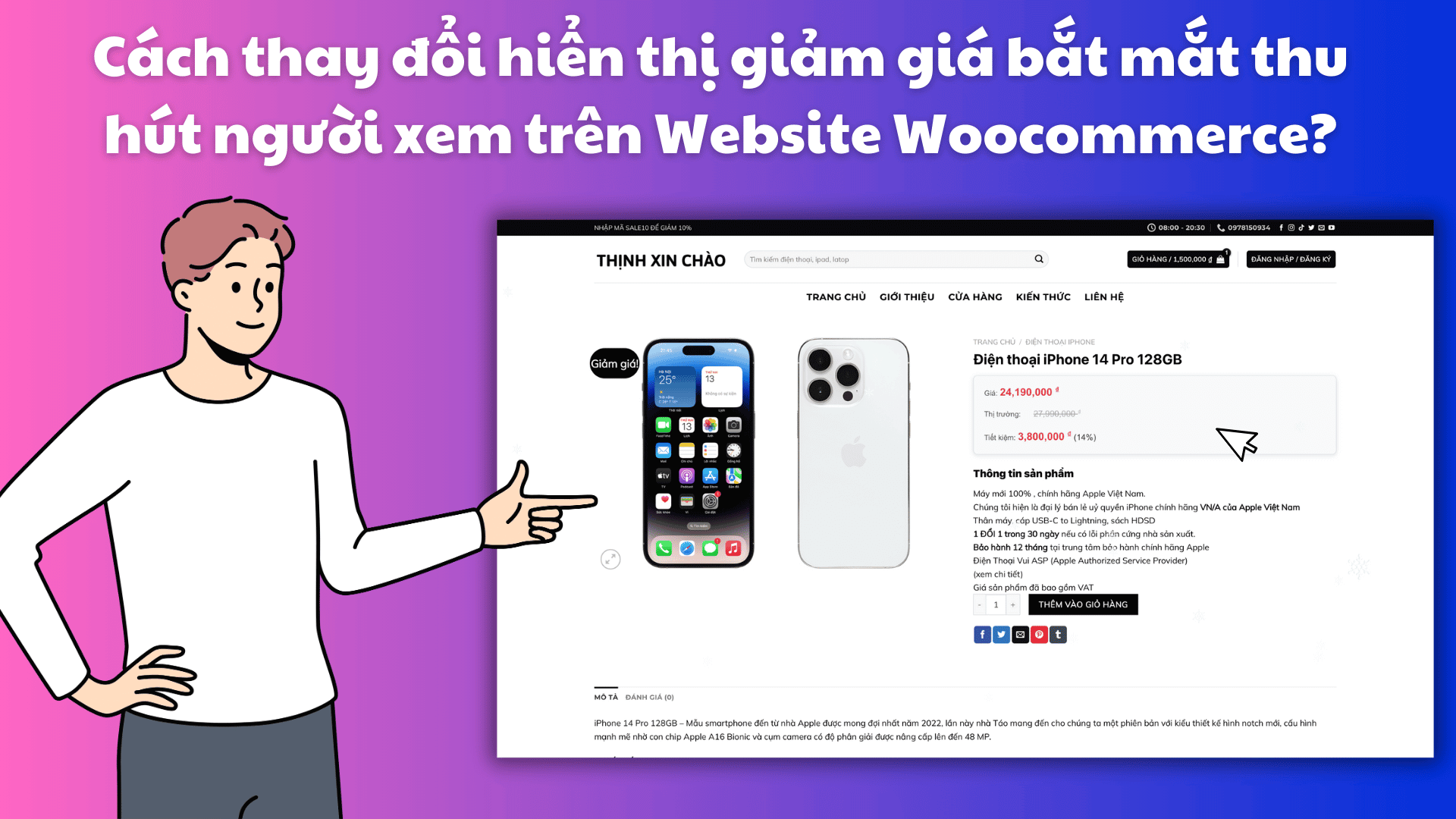 Cach thay doi hien thi giam gia bat mat thu hut nguoi xem tren Website Woocommerce1
