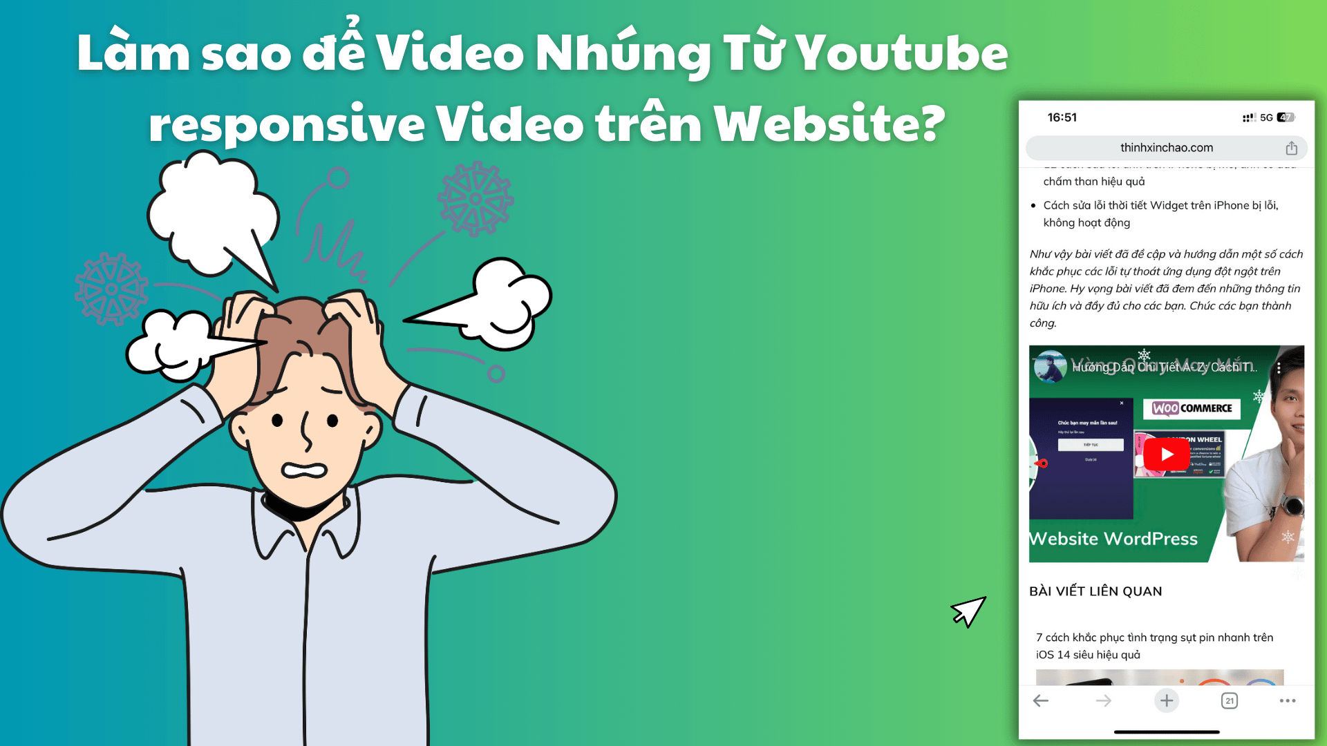 Lam sao de Video Nhung Tu Youtube responsive Video tren Website WordPress