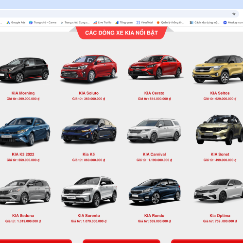 Mẫu Website Bán Xe ôtô KIA Mẫu Website Bán Xe ôtô KIA