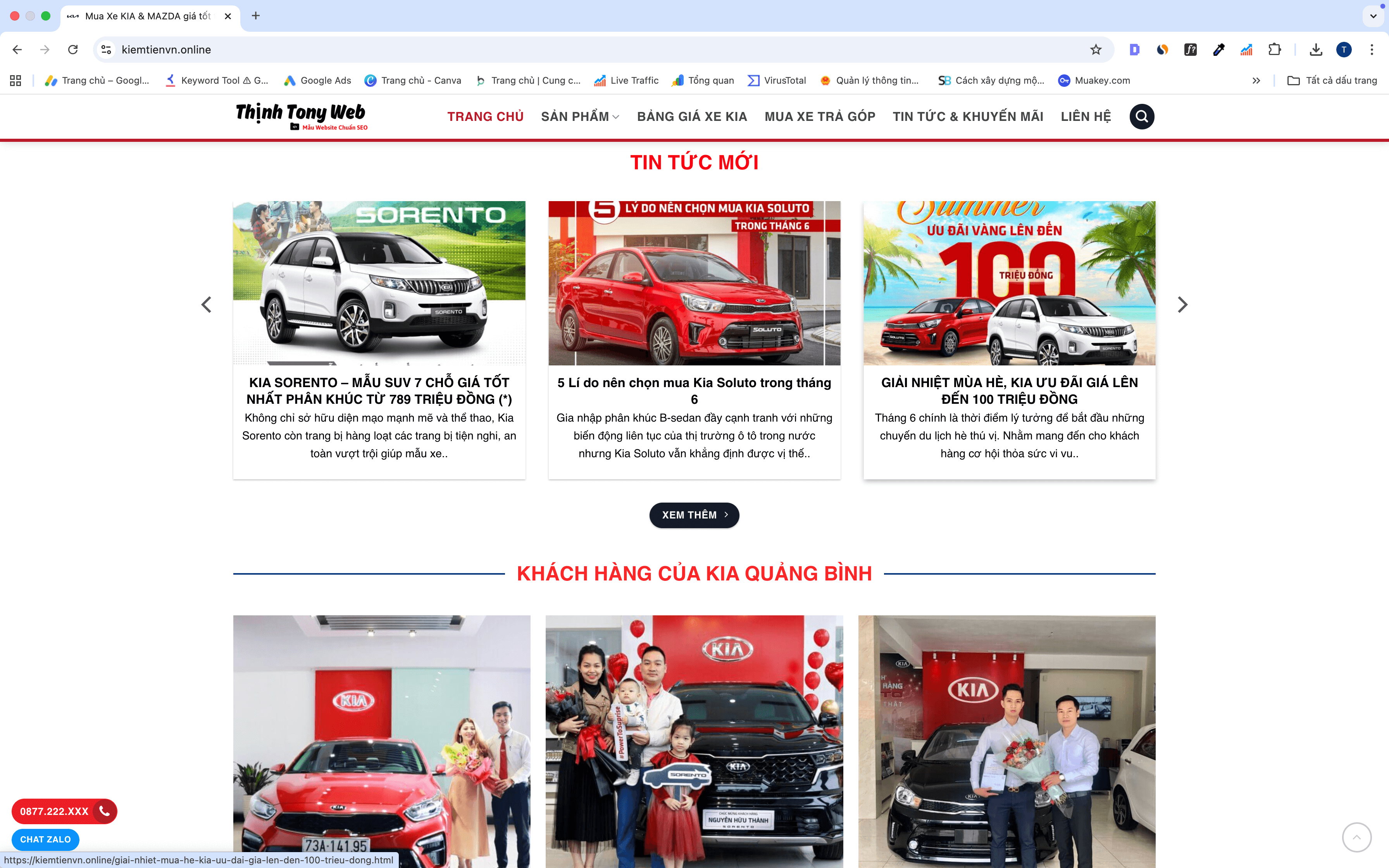 Mẫu Website Bán Xe ôtô KIA Mẫu Website Bán Xe ôtô KIA