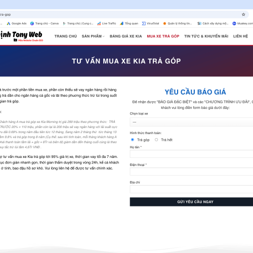 Mẫu Website Bán Xe ôtô KIA Mẫu Website Bán Xe ôtô KIA