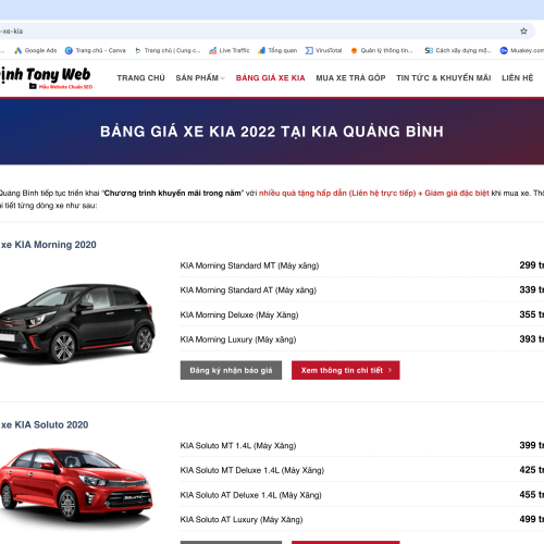 Mẫu Website Bán Xe ôtô KIA Mẫu Website Bán Xe ôtô KIA