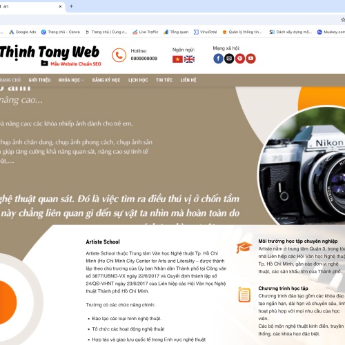 Mẫu Website Trường Dạy Âm Nhạc Chuyên Nghiệp