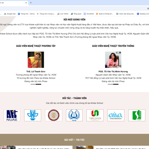 Mẫu Website Trường Dạy Âm Nhạc Chuyên Nghiệp