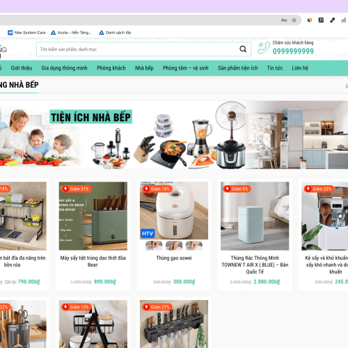 Mẫu Website Bán Hàng Đồ Gia Dụng Thông Minh