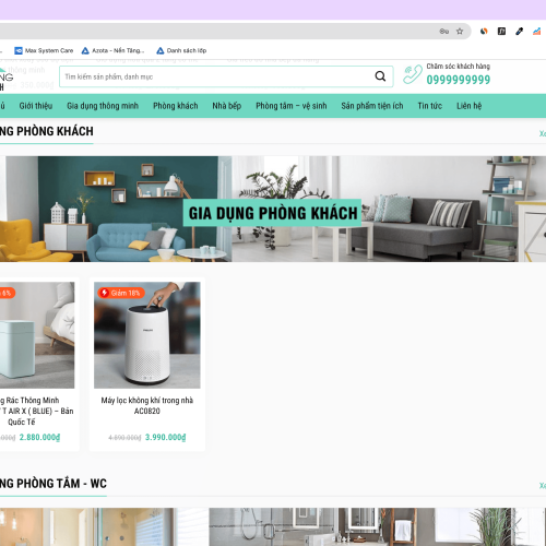 Mẫu Website Bán Hàng Đồ Gia Dụng Thông Minh