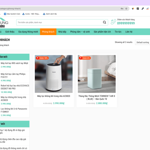 Mẫu Website Bán Hàng Đồ Gia Dụng Thông Minh
