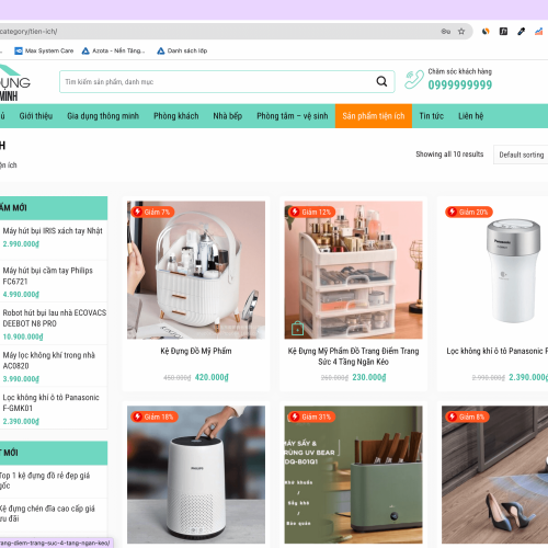 Mẫu Website Bán Hàng Đồ Gia Dụng Thông Minh
