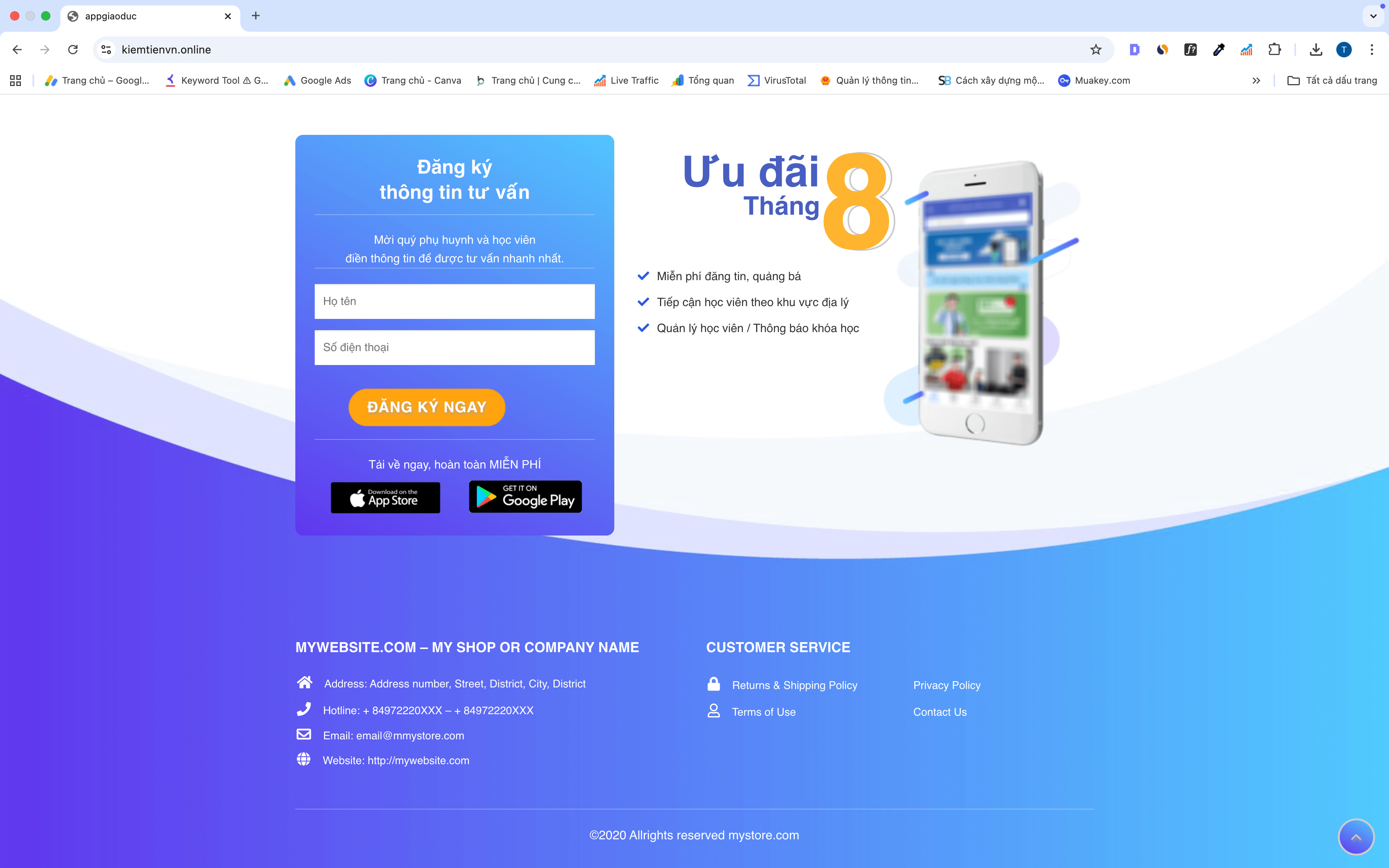 Mẫu Website Giới Thiệu App Mobile Mẫu Website Giới Thiệu App Mobile