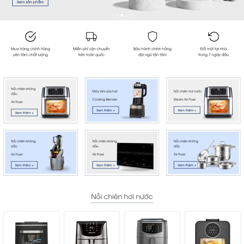 Mẫu Website Bán Hàng Đồ Gia Dụng Nồi Chiên Không Dầu