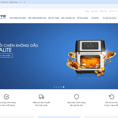 Mẫu Website Bán Hàng Đồ Gia Dụng Nồi Chiên Không Dầu