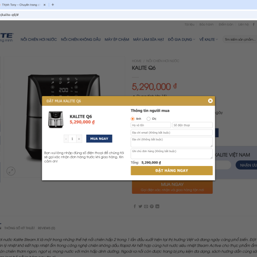Mẫu Website Bán Hàng Đồ Gia Dụng Nồi Chiên Không Dầu Mẫu Website Bán Hàng Đồ Gia Dụng Nồi Chiên Không Dầu