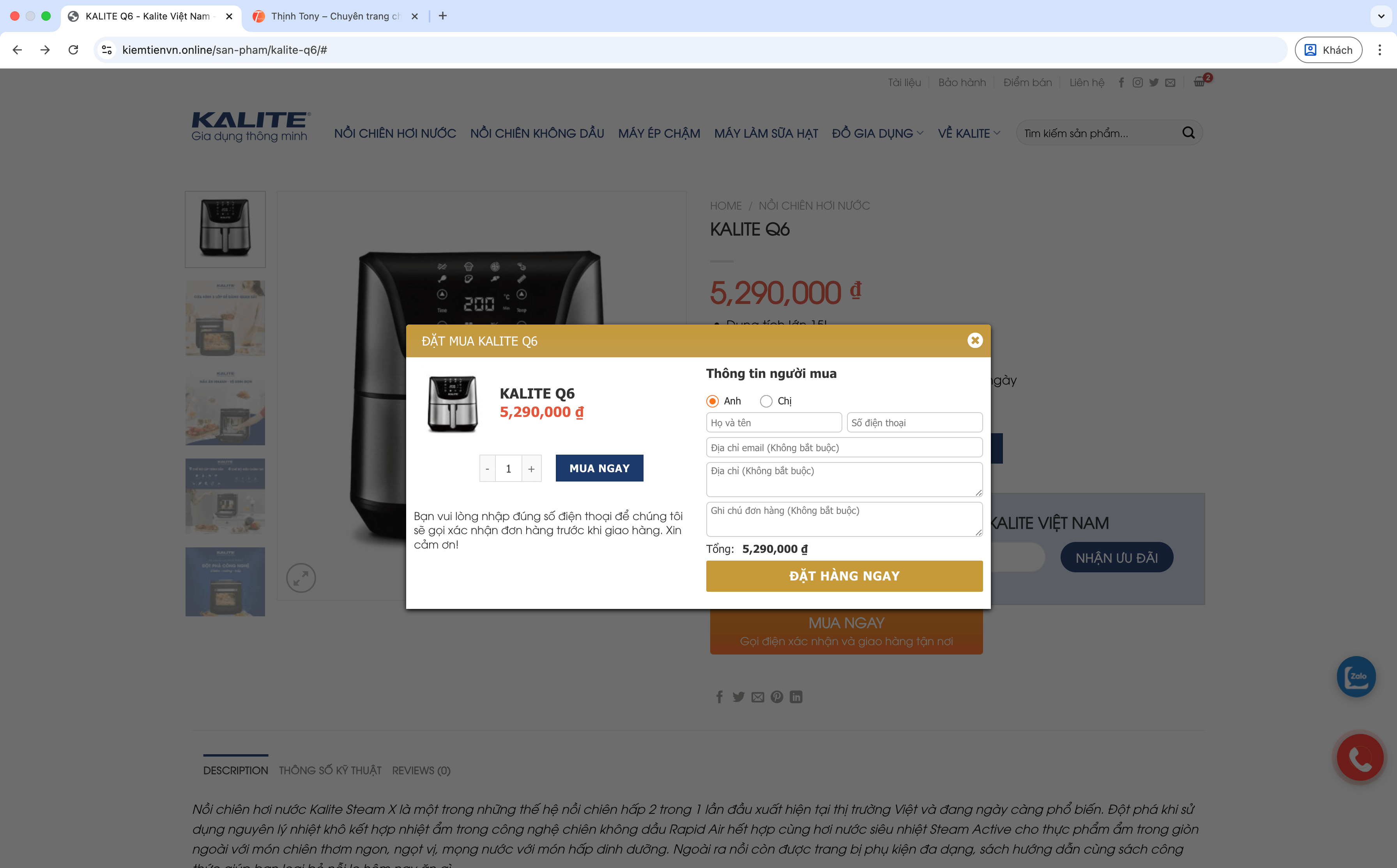 Mẫu Website Bán Hàng Đồ Gia Dụng Nồi Chiên Không Dầu Mẫu Website Bán Hàng Đồ Gia Dụng Nồi Chiên Không Dầu