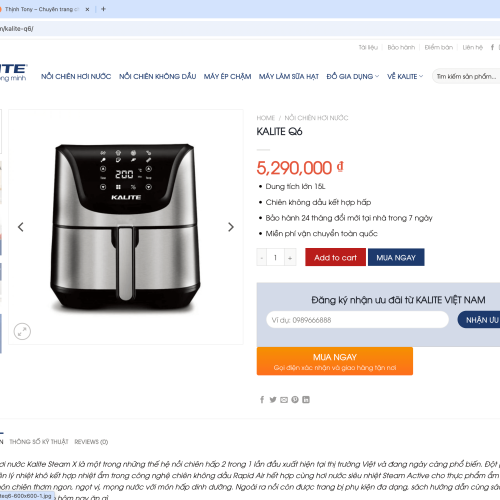 Mẫu Website Bán Hàng Đồ Gia Dụng Nồi Chiên Không Dầu Mẫu Website Bán Hàng Đồ Gia Dụng Nồi Chiên Không Dầu