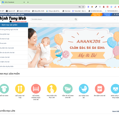 Mẫu Website Bách Hoá Đồ Dùng Mẹ Và Bé trên nền tảng WordPress Flatsome