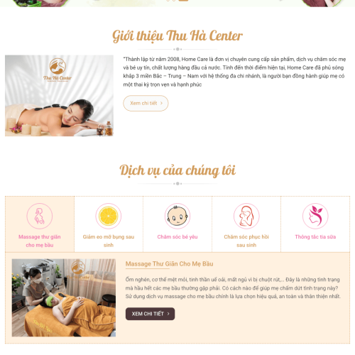Mẫu Website Cung Cấp Dịch Vụ Chăm Sóc Mẹ và Bé Sau Sinh