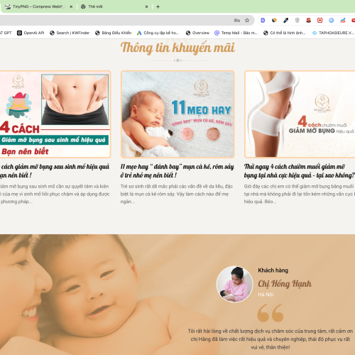 Mẫu Website Cung Cấp Dịch Vụ Chăm Sóc Mẹ và Bé Sau Sinh