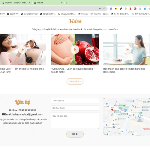 Mẫu Website Cung Cấp Dịch Vụ Chăm Sóc Mẹ và Bé Sau Sinh