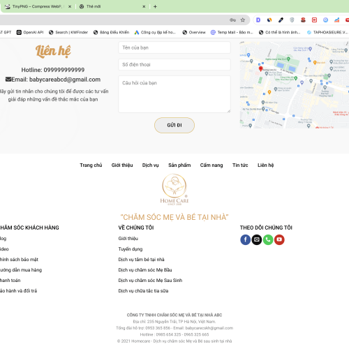 Mẫu Website Cung Cấp Dịch Vụ Chăm Sóc Mẹ và Bé Sau Sinh