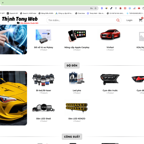Mẫu Website Cung Cấp Dịch Vụ Độ Xe Ô Tô
