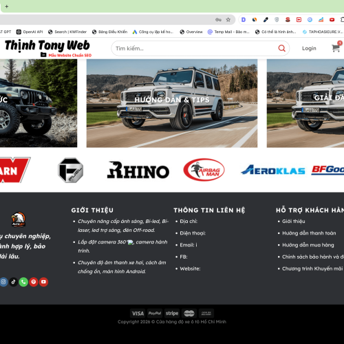 Mẫu Website Cung Cấp Dịch Vụ Độ Xe Ô Tô