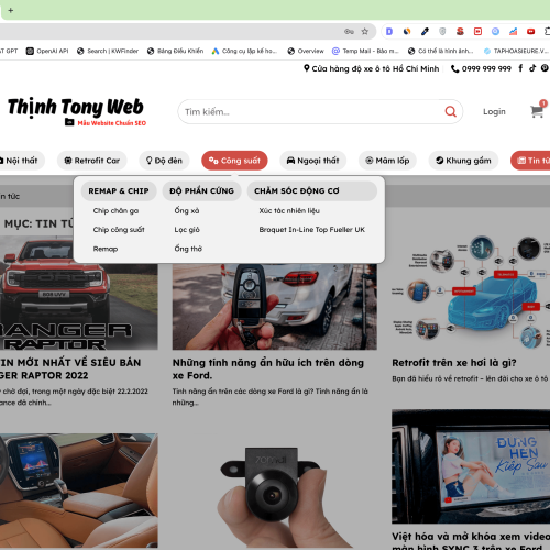 Mẫu Website Cung Cấp Dịch Vụ Độ Xe Ô Tô